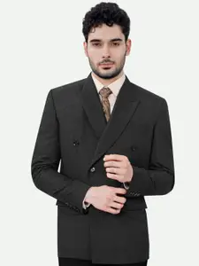 FRENCH CROWN Zeus Textured Peaked Lapel Double Breasted Formal Blazer