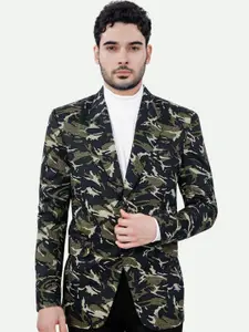 FRENCH CROWN Printed Cotton Single Breasted Blazer