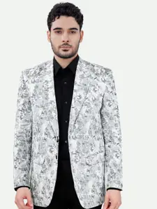 FRENCH CROWN Floral Printed Cotton Single Breasted Blazer