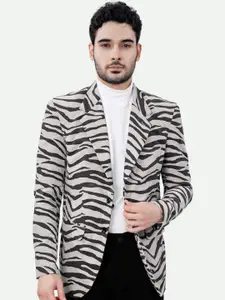 FRENCH CROWN Printed Single Breasted Blazer