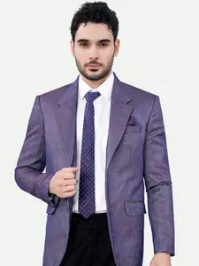 FRENCH CROWN Textured Single-Breasted Blazer