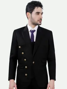 FRENCH CROWN Jade Peaked Lapel Collar Double Breasted Blazer
