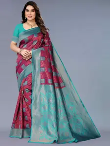 KALINI Floral Woven Design Zari Silk Cotton Kanjeevaram Saree