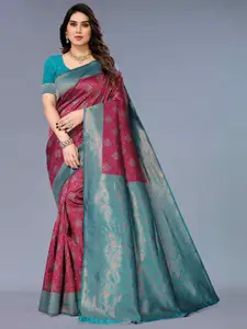 KALINI Woven Design Zari Silk Cotton Kanjeevaram Saree