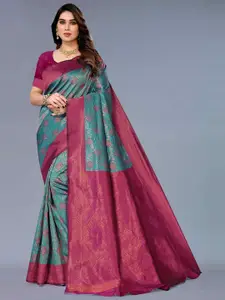 KALINI Woven Design Zari Silk Cotton Kanjeevaram Saree
