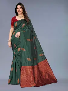 KALINI Ethnic Motifs Woven Design Zari Silk Cotton Kanjeevaram Saree