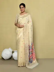 elora Floral Woven Design Zari Saree