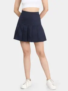 VASTRADO Pure Cotton Flared Pleated Mini Skirt