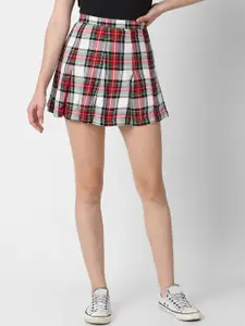 VASTRADO Checked Flared Mini Skirt