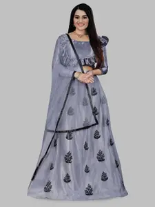 N N ENTERPRISE Embroidered Semi-Stitched Lehenga & Unstitched Blouse With Dupatta