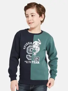 Octave Boys Spider Man Printed Round Neck Fleece Pullover Sweatshirt