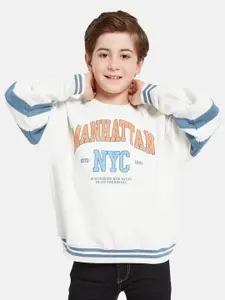 Octave Boys Typography Printed Fleece Sweatshirt