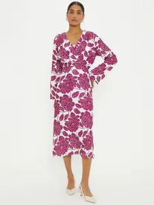 DOROTHY PERKINS Floral Print Wrap Midi Dress