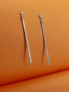 PRIVIU Silver-Plated Stainless Steel Geometric Drop Earrings