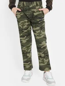Octave Boys Camouflage Printed Cotton Mid Rise Track Pants