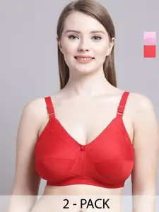 GRACIT Pack Of 2 Non Padded Medium Coverage T-shirt Bras With All Day Comfort