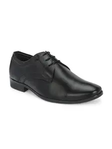 Azzaro Black Men Leather Formal Derbys