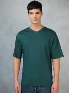 Bewakoof V-Neck Drop Shoulder Sleeves Cotton Oversized T-shirt