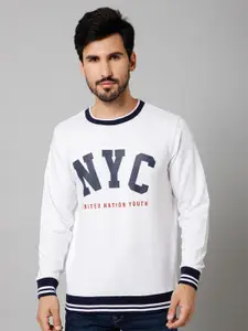 Cantabil Typography Printed Cotton Pullover Sweatshirt
