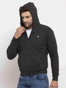 Cantabil Hooded Long Sleeves Fleece Front-Open Sweatshirt