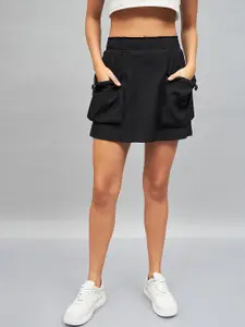 SASSAFRAS Black A-Line Mini Skirt