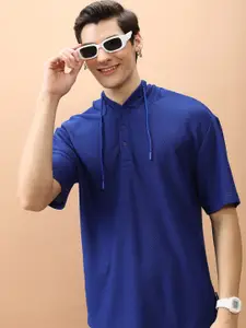 HIGHLANDER Hooded Drop Shoulder Sleeves Oversized T-shirt