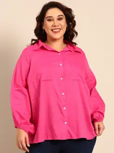 The Pink Moon Classic Puff Sleeves Casual Shirt