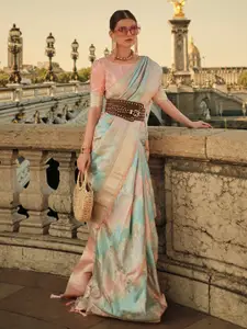 Saree mall Floral Woven Design Zari Satin Banarasi Saree