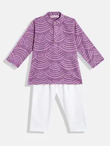 Readiprint Boys Bandhani Printed Regular Pure Cotton Kurta with Pyjamas