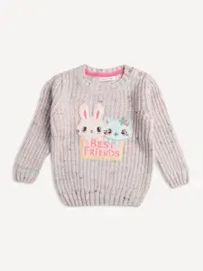 Wingsfield Girls Ribbed Applique Detail Acrylic Pullover