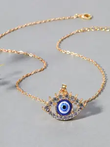 Krelin Gold-Plated Evil Eye Stone Pendant Necklace