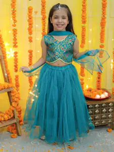 BownBee Girls Printed Ready to Wear Lehenga & Blouse With Dupatta