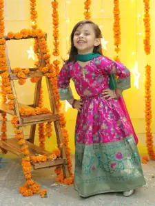 BownBee Girls Woven Design Ready to Wear Lehenga & Blouse With Dupatta