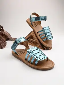 Zebba Girls Blue Comfort Sandals