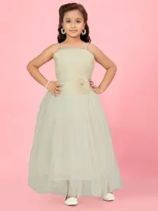 BAESD Girls Sleeveless Ruched Net A-Line Dress