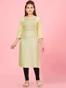 Aarika Girls Thread Work Straight Kurta