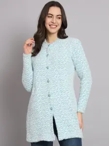 eWools Geometric Printed Long Sleeve Woollen Cardigan Sweater