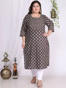Swasti Plus Size Ethnic Motifs Printed Cotton Kurta