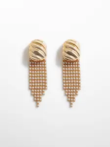 MANGO Women Long Pearl Earrings