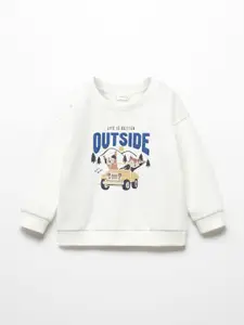 Mango Kids Boys Printed Pure Cotton Sweatshirt