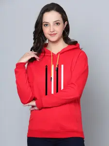 Fashion And Youth Striped Hooded Fleece Sweatshirt