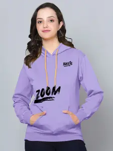 Fashion And Youth Typography Printed Hooded Fleece Sweatshirt
