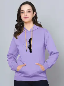 Fashion And Youth Graphic Printed Hooded Fleece Pullover