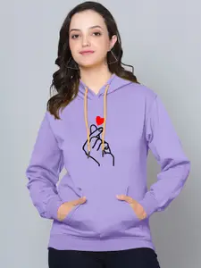 Fashion And Youth Graphic Printed Hooded Fleece Sweatshirt