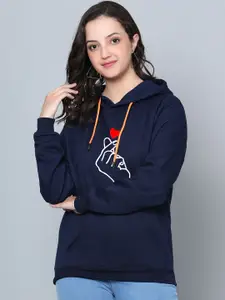 Fashion And Youth Graphic Printed Hooded Fleece Sweatshirt