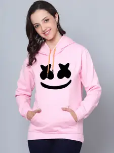 Fashion And Youth Graphic Printed Fleece Hooded Pullover Sweatshirt
