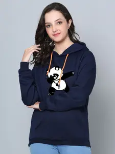 Fashion And Youth Graphic Printed Hooded Fleece Pullover Sweatshirt