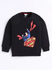 Eteenz Boys Superman Print Premium Cotton Sweatshirt
