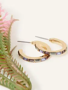 Accessorize London Women's Medium Gem Hoop Earrings