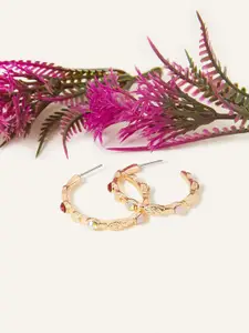 Accessorize London Women Gems Studded Hoop Earrings